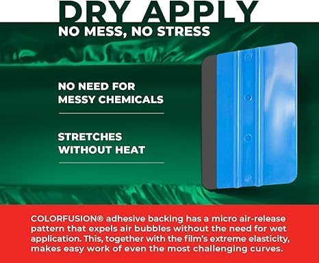 ColorFusion PPF by VViViD, Satin Chrome Stealth Green Dry Apply PPF Vinyl Car Wrap Roll 1ft x 5ft