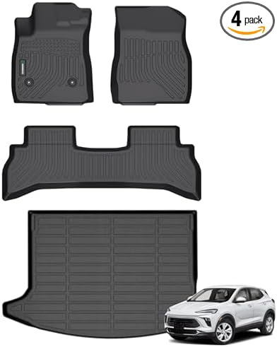 ANBINGO® Floor Mats & Cargo Liner for Buick Encore GX FWD 2020-2026, Preferred/Select/Essence/Sport Touring/Avenir, All Weather Car Liner Protection TPE Encore GX FWD Accessories, Black