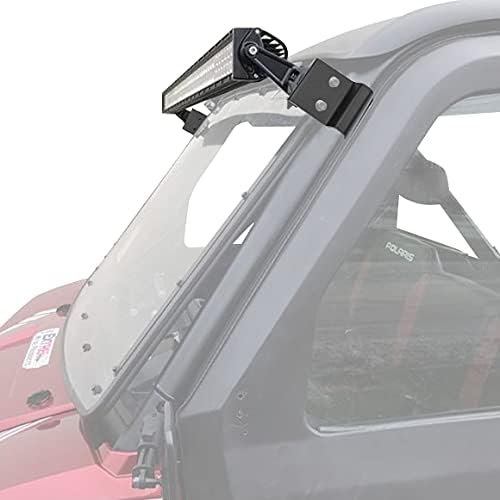 No Need Drilling 50/52 inch Curved Straight LED Light Bar Upper Windshield Pro-fit Cage Mounting Brackets Compatible with Polaris Ranger 570 900 1000 Fullsize