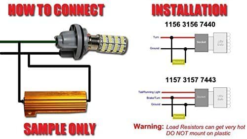 SOCAL-LED LIGHTING 2pcs LED Load Resistors 10 ohm LED Bulbs Turn Signal Error/Blinker/Hyper Flashing (25W)