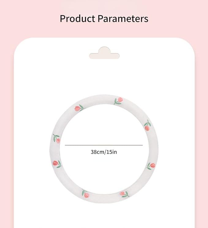 Wheel Cover Flax Microfiber Steering Wheel Covers for Women Fit 15 inch Car Cute Bow Tie Anti-Slip Breathable Absorbing Sweat Cover (Type-D-Bear)