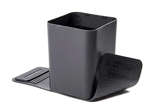 Car Trash Can, 0.8 Gallon Medium Car Garbage Bin with Stability Base Flap & Spikes for Car Humps and Flat Floors, Durable Plastic Auto Trash Container