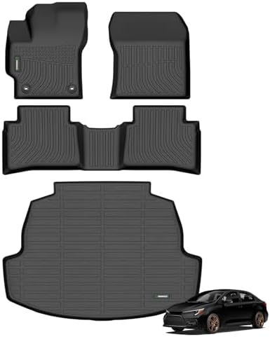 ANBINGO®Fit for Toyota Corolla Sedan Floor Mats 2026-2020 (Include Hybrid),for Toyota Corolla Car Mat All Weather Mats for Corolla TPE Car Matt Rugs for Corolla Rubber Trunk Carpet