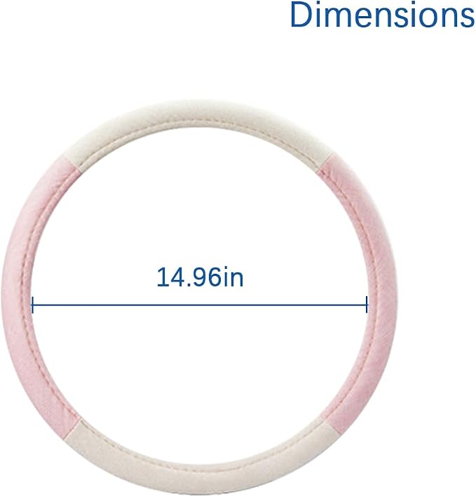 Zpana Car Steering Wheel Cover, 15" Linen Breathable Soft Anti-Slip Full Surround Vehicle Steering Wheel Protector, Automobile Interior Protection, Universal for Sedan Truck SUV (Pink)