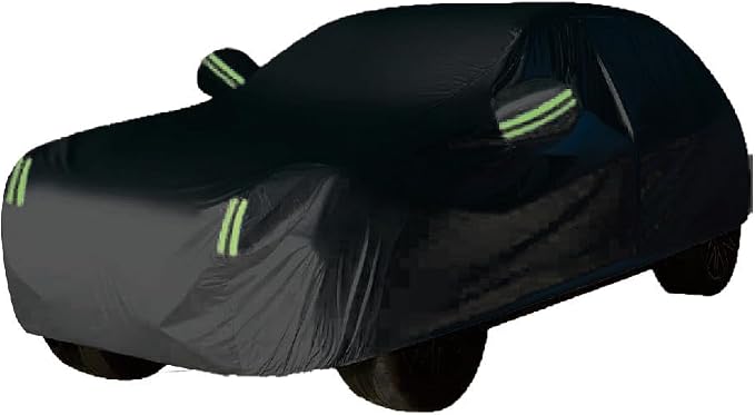 Thick Waterproof Oxford Fabric with Soft Cotton for SUV car Cover,Universal 6 Layers Outdoor Sunshield, Snow Proof, UV and Scratch Proof, Bird Droppings(Black, YM Fits SUV up to168 to 182")