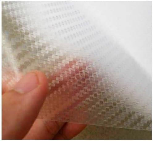 VViViD Clear Transparent Dry Carbon Fibre Vinyl Wrap Twill Weave Adhesive Film DIY Roll (15ft x 5ft)