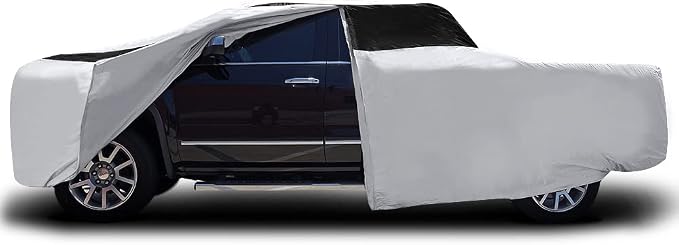 Titan Premium Multi-Layer PEVA Car Cover for Mid-Size Pick-up Trucks 200-212”. Waterproof, UV Protection, Anti-Scratch Protective Lining, Driver-Side Zippered Opening. Fits Tacoma, Ranger and More.