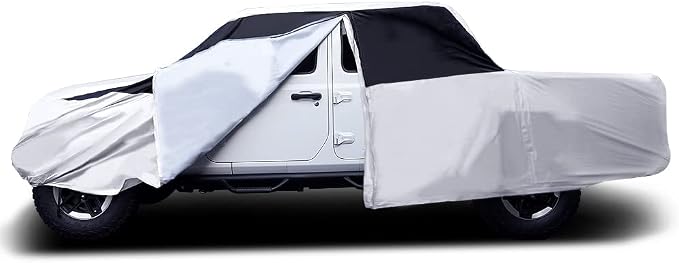 Titan Premium Multi-Layer PEVA Car Cover for Gladiator Pick-up Trucks 218". Waterproof, UV Protection, Anti-Scratch Protective Lining, Driver-Side Zippered Opening. Fits Gladiator Pickup Trucks.