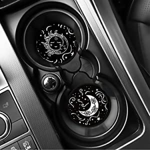 2.56" Small Absorbent Car Coasters (2-Pack) - Ceramic Cup Holder Coasters for Cars, Anti-Slip & Spill-Proof - Keep Cupholders Clean & Dry