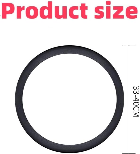Universal Car Steering Wheel Cover, Black Silicone, 15 Inches | Anti-Slip Design, Leather Texture, Breathable
