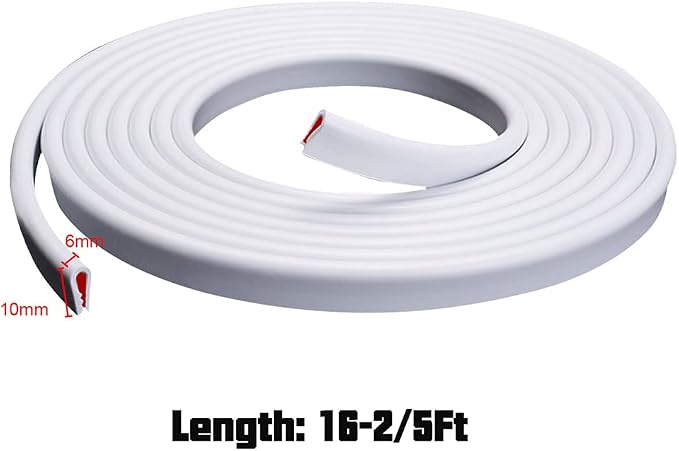 Winunite 16.4ft (5m) Car Door Edge Guards White – Self-Adhesive PVC, U-Shaped, Fits Most Vehicles, Fade-Resistant, Scratch- and Chip-Resistant – Reduces Dings in Parking Lots