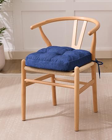IASEAHK Chair Cushions, Dining Chair Cushions, Tufted Indoor Chair Pads, Set of 4, Navy Blue, 16.5'' x 16.5'' x 3.5''