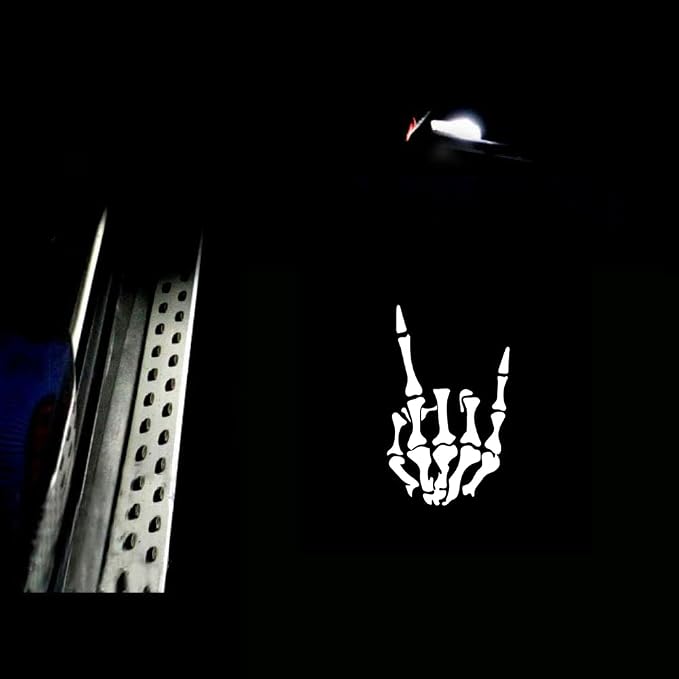 2PCS Car Door Light Logo Projector Wireless Funny Skull Fingers Love Skeleton Car Accessories Universal Fit for Most Cars/Trucks/SUVs Car Accessories (Light-Skull Fingers)