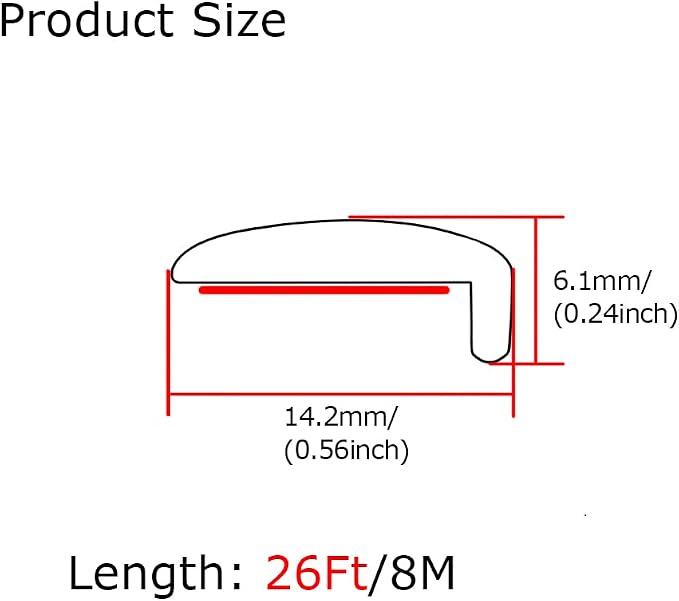 Automotive Door Edge Trim Molding Kit with Tape, L Shaped Lip Guard for Car Fenders, Running Boards, Camper Shells, Spas, Mirrors Edge and More, Black(26Feet)