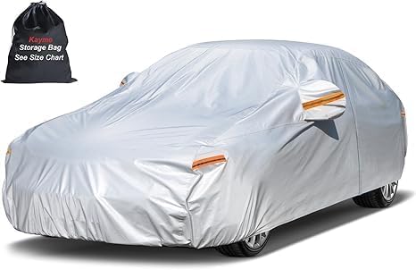 Kayme 6 Layers Hatchback Car Cover Custom Fit for Subaru Impreza (1992-2026), Waterproof All Weather for Automobiles,Rain Sun UV Protection.Silver
