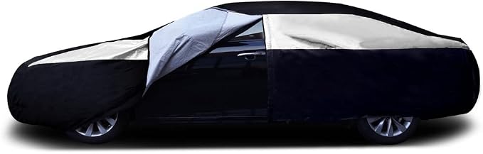 Titan Premium Multi-Layer PEVA Car Cover for Sedans 186-202". Waterproof, UV Protection, Anti-Scratch Protective Lining, Driver-Side Zippered Opening. Fits Camry, Accord and More.