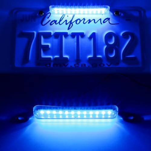 LivTee License Plate Light, Extremely Bright LED License Plate Lights Assembly for Trailer UTV ATV Truck RV Boat, Blue
