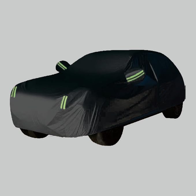 Thick Waterproof Oxford Fabric with Soft Cotton for SUV car Cover,Universal 6 Layers Outdoor Sunshield, Snow Proof, UV and Scratch Proof, Bird Droppings(Black, YM Fits SUV up to168 to 182")