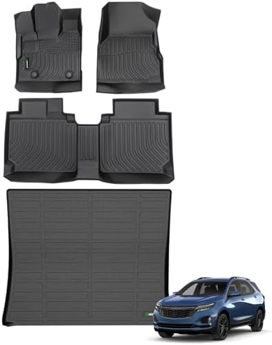 ANBINGO® Floor Mats & Cargo Liner for 2012-2017 Chevy Equinox & GMC Terrain (Not for Equinox EV) All Weather Equinox Car Mats TPE Rubber Set Cargo Liner for 2015 Chevy Equinox Accessories
