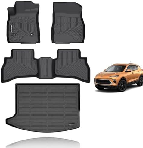 KELCSEECS® Floor Mats & Cargo Liner Custom for Buick Encore GX AWD 2020-2026(Cargo Tray in Upper Deck Position) All Weather Protection TPE Floor Liners Full Set Encore GX AWD Accessories Black