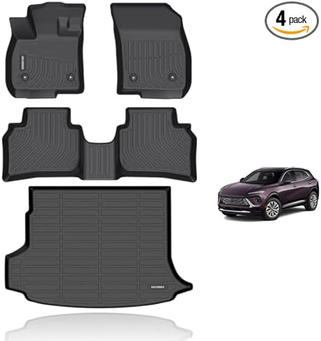KELCSEECS® Floor Mats & Cargo Liner Custom for Buick Envision 2021-2026 All Weather Protection TPE Floor Liners Front & Rear Row Full Set Envision Accessories Black