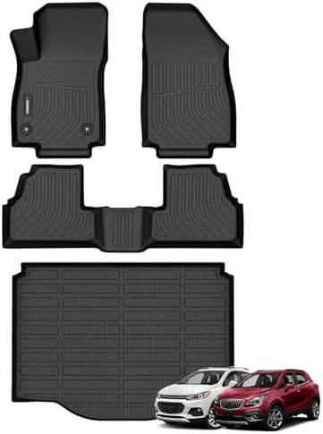 ANBINGO® Floor Mats & Cargo Liner for Chevy Trax 2014-2022 / Buick Encore 2013-2022 TPE All Weather Car Floor Liners Waterproof Non-Slip, Full Set