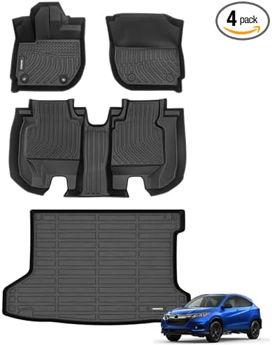 ANBINGO® Floor Mats & Cargo Liner for 2016-2022 HR-V FWD, LX/Sport/EX/EX-L, HRV All Weather TPE Car Mats Waterproof Non-Slip Trunk Mat, Set