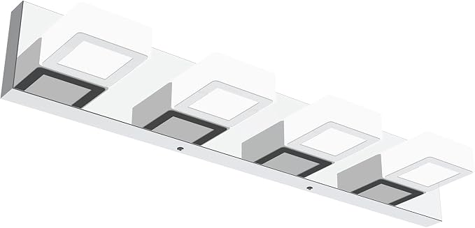 Ralbay Dimmable Bathroom Lights Modern 4 Lights Vanity Lights Fixtures Acrylic Rotable 360° LED Modern Vanity Lighting for Bathroom