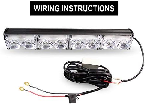 Heavy Duty LED Light Bar 400Watts Load Wiring Harness Wireless Strobe Wiring Kit ON-OFF-Strobe RF Remote Control Switch for 12V Car Truck Work Light Driving Light