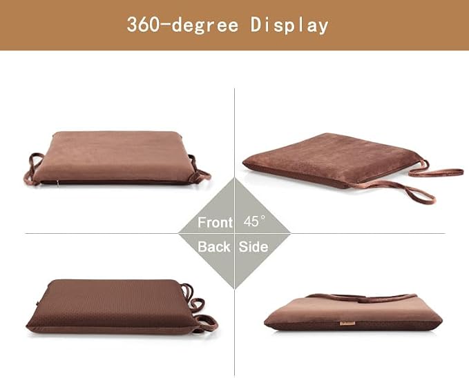 Augld Square Chair Seat Cushion Memory Foam Chair Cushion for Kitchen, Dining,Office or Car 16x16 in Black