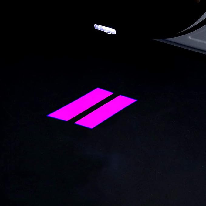 2PCS Non-Fading LED Door Logo Lights Car Accessories HD Welcome lamp Compatible for Charger 2006-Present Projector Ghost Shadow Puddle Courtesy Step Lights (Pink Stripe)