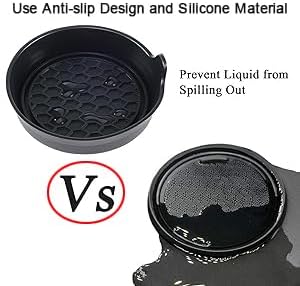 Car Cup Coasters,Universal Automotive Non-Slip Silicone Car Cup Holders Embedded in Ornaments Coaster, Drink Holder Protector Car Interior Accessories, Black 2 Pack & Car Duster Brush