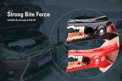 Justin Case Smart 16 Foot 6 Gauge Heavy-Duty Jumper Cables with Integrated Built-In Voltage Meter & 365 Days of Roadside Assistance