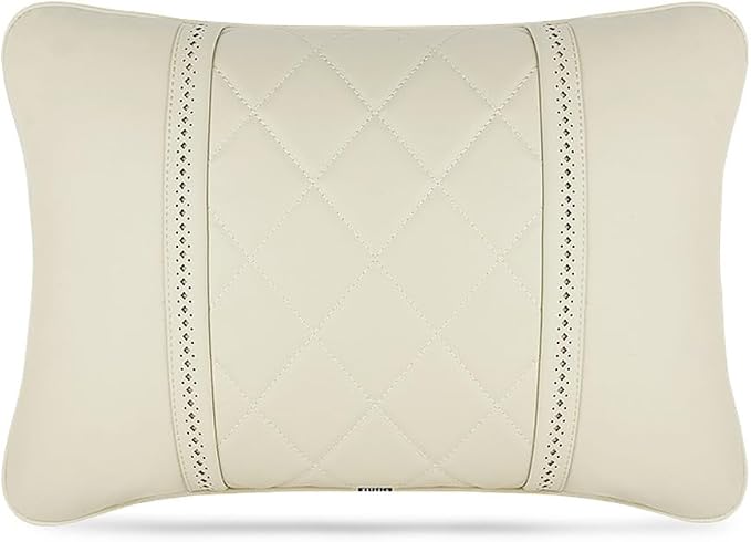 Car Pillows Napa Leather Car Seat Rest Cushion Car Lumbar Pillow for Mercedes Benz Maybach S-Class Lumbar Support Pillow car Accessories（Beige）