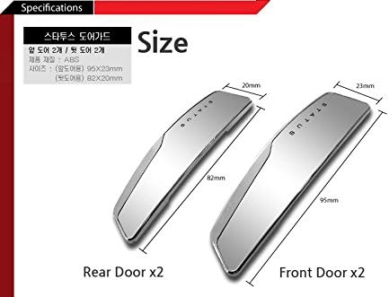 STATUS 4Pcs High Glossy Slim Door Edge Guards Bumper Protector Trim Guard Sticker Molding for Motors Auto Vehicle (Metallic Silver)