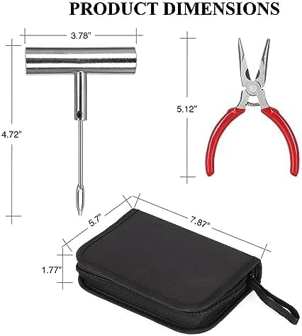 61Pcs Tire Repair Kit, Wheels Quick Seal, Universal Tire Repair Tools for Tire Repair for Car Truck Tractor Trailer Motorcycle