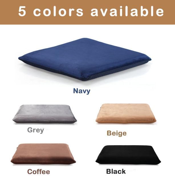 Augld Square Chair Seat Cushion Memory Foam Chair Cushion for Kitchen, Dining,Office or Car 16x16 in Navy