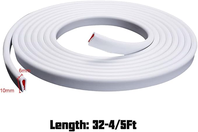Winunite 32.8ft (10m) Car Door Edge Guards White – Self-Adhesive PVC, U-Shaped, Fits Most Vehicles, Fade-Resistant, Scratch- and Chip-Resistant – Reduces Dings in Parking Lots