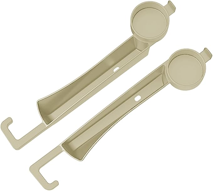2PCS Car Seat Gap Filler Organizer with Cup Holder, Multifunctional Side Seat Crevice Blocker Plug with Storage Slot, No-Drop Auto Console Side Gap Stopper Organizer, Universal Fit (Beige)