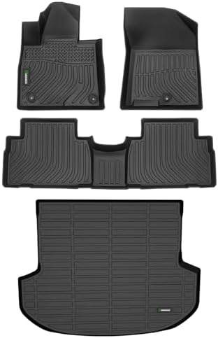 ANBINGO®Fit for Hyundai Santa Fe Floor Mats 2019-2020 (Only 5 Seater) /for Hyundai Santa Fe Car Mats 2019-2020 All Weather Mats for Santa Fe TPE Car Mat Rugs for Santa Fe Rubber Trunk Carpet
