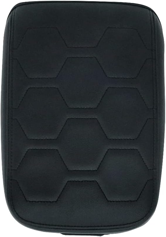 Muslogy Center Console Armrest Cover Fit for Nissan Frontier 2022-2025 2026 Accessories, Comfort Armrest Pad Console Lid Cushion Vegan Leather Regular Thick (V1 Black Trim)