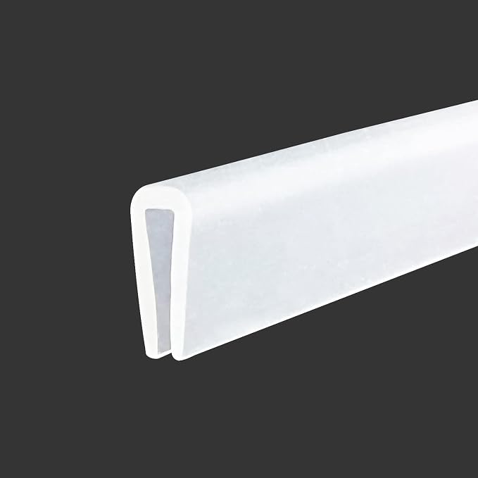 Clear Rubber Edge Trim，U Channel Silicone Rubber Edge Trim, 3/32" Slot, Fit for 1/16”-1/8", White Color, Edge Protector for Car Doors, Sheet Metal Parts