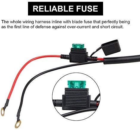 Heavy Duty LED Light Bar 400Watts Load Wiring Harness Wireless Strobe Wiring Kit ON-OFF-Strobe RF Remote Control Switch for 12V Car Truck Work Light Driving Light