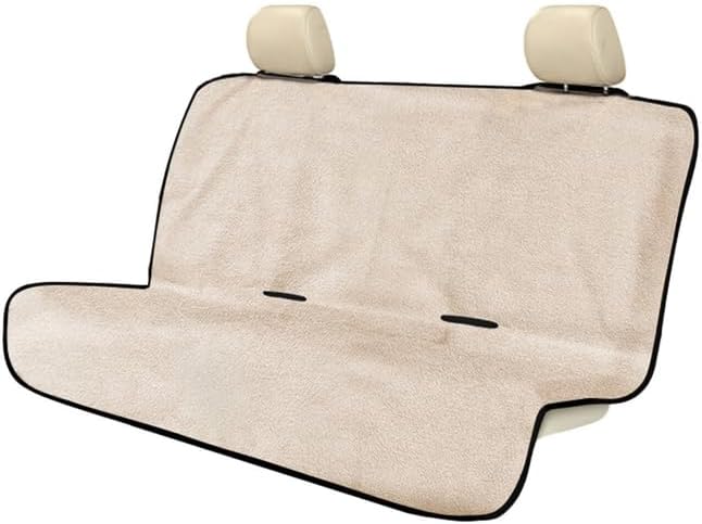 Back Seat Cover Waterpoof Rear Bench Towel Seat Cover for Gym Swimming Surfing Running, Non-Slip Rear Seat Protector Ufor Universal Anti-Slip Car Truck SUV Seat (Bench Tan)