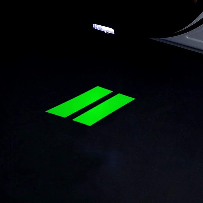 2PCS Non-Fading LED Door Logo Lights Car Accessories HD Welcome lamp Compatible for Charger 2006-Present Projector Ghost Shadow Puddle Courtesy Step Lights (Green Stripe)