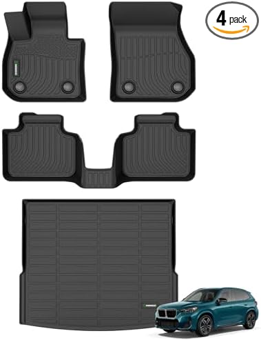 ANBINGO® Floor Mats & Cargo Liner for BMW X1 2023-2026 (xDrive28i / M35i), for BMW X1 All Weather Car Mats Cargo Liner Protection TPE Waterproof,for X1 Accessories-Black