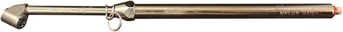Milton S-976 Dual Head Chuck Tire Pressure Service Gauge, Plated Brass Tube, 12 3/4” 1-160 PSI