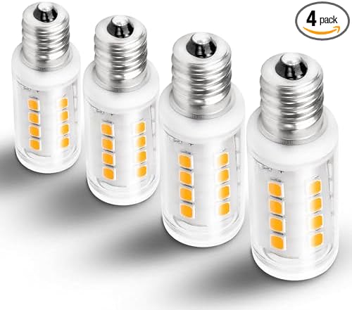 E12 Candelabra Base Night Light Bulb 1W Equivalent 10W 15W 2700K, 4 Pack | Warm White, AC120V, 150lm, C7 E12 Small Bulbs for Himalayan Salt Lamp Appliance Bulb Decorative String Lights, Non-dimmable