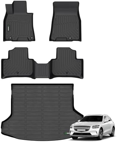 ANBINGO® Floor Mats & Cargo Liner for Genesis GV70 2026 2025 2024 2023 2022 (Not Fit Electrified GV70), Car Mats for GV70 All Weather Floor Mats Trunk mat Cargo Liner Accessories - Black