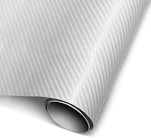 VViViD Clear Transparent Dry Carbon Fibre Vinyl Wrap Twill Weave Adhesive Film DIY Roll (10ft x 5ft)